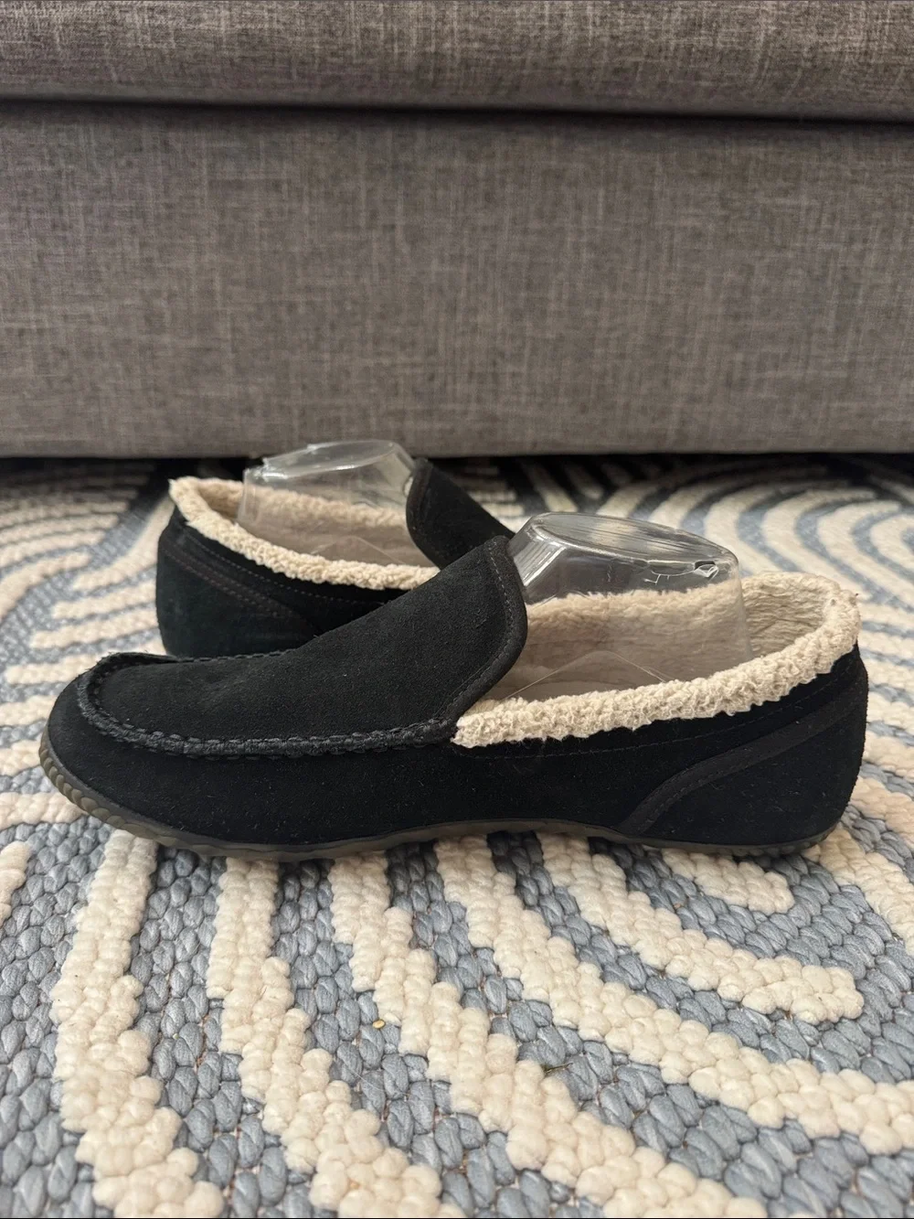 Sorel Falcon Ridge Black Suede Slippers Men's Size 10 Sherpa Lined House Shoes